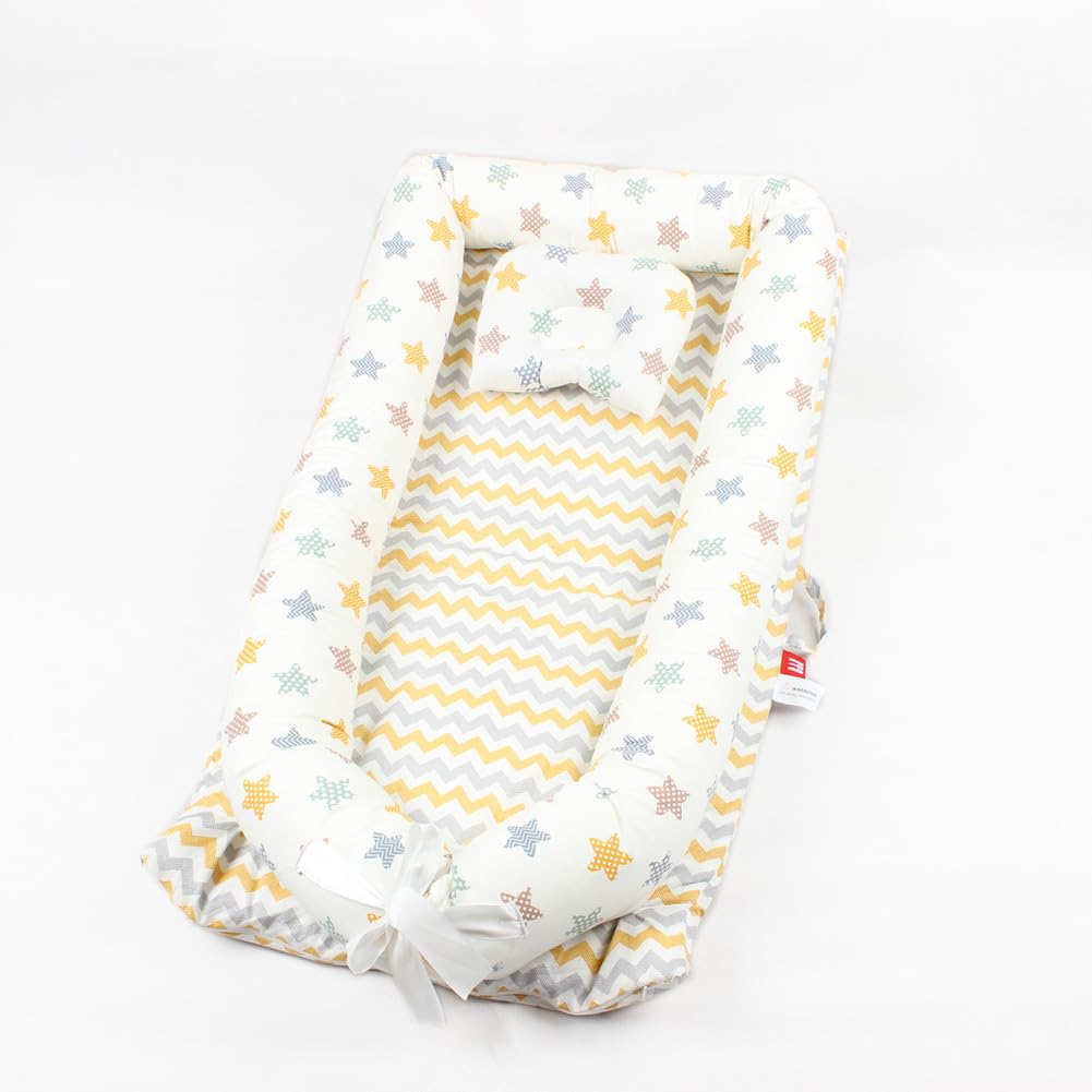 Funda para tumbona, ultra transpirable, suave, 100 % algodón (Estrella amarilla)