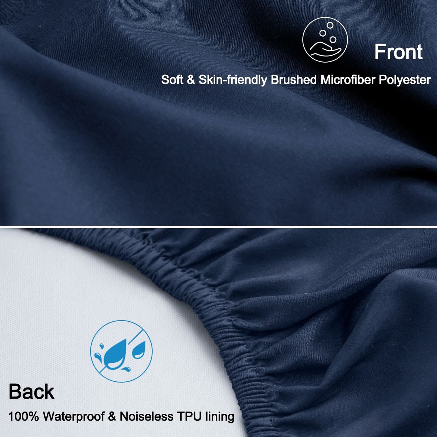 david's kids Sábanas impermeables para encierro, paquete de 2 protectores de colchón ultra suaves