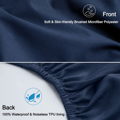 david's kids Sábanas impermeables para encierro, paquete de 2 protectores de colchón ultra suaves