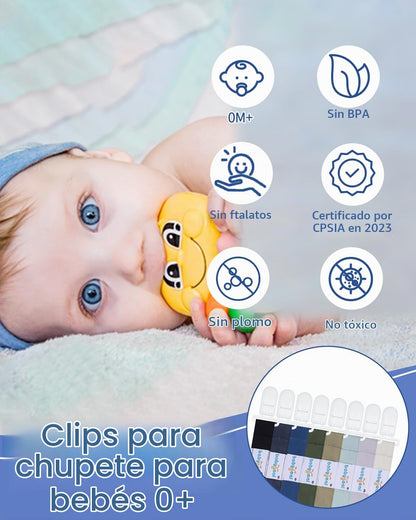 babygoal Paquete de 8 clips para chupete de bebé
