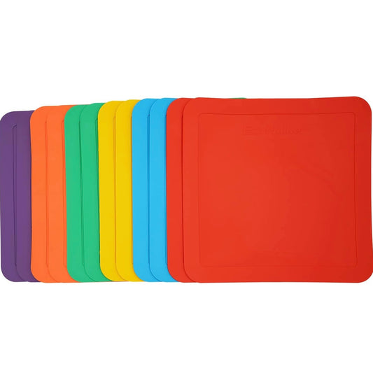 Marcador de puntos cuadrado plano de 12 pulgadas, multicolor, para niños (12 unidades)