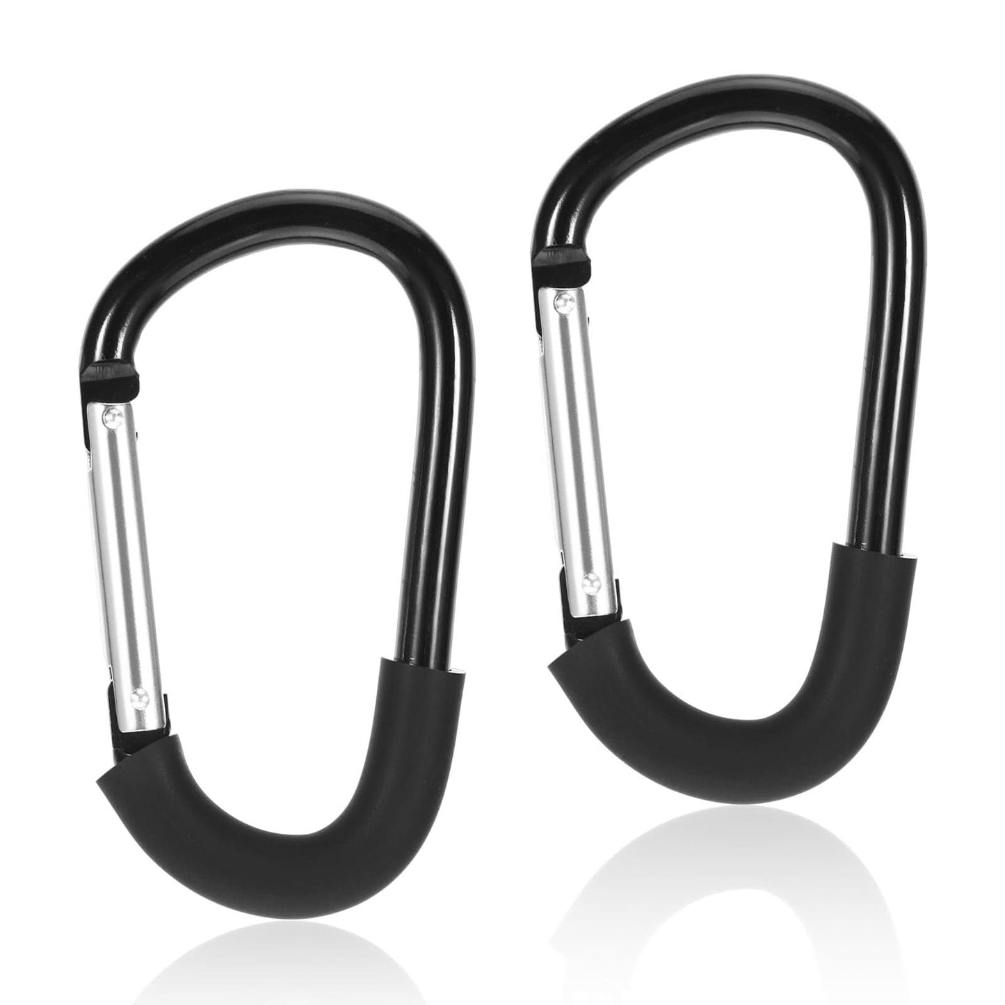 Paquete de 2 ganchos para cochecito, clip de mosquetón grande