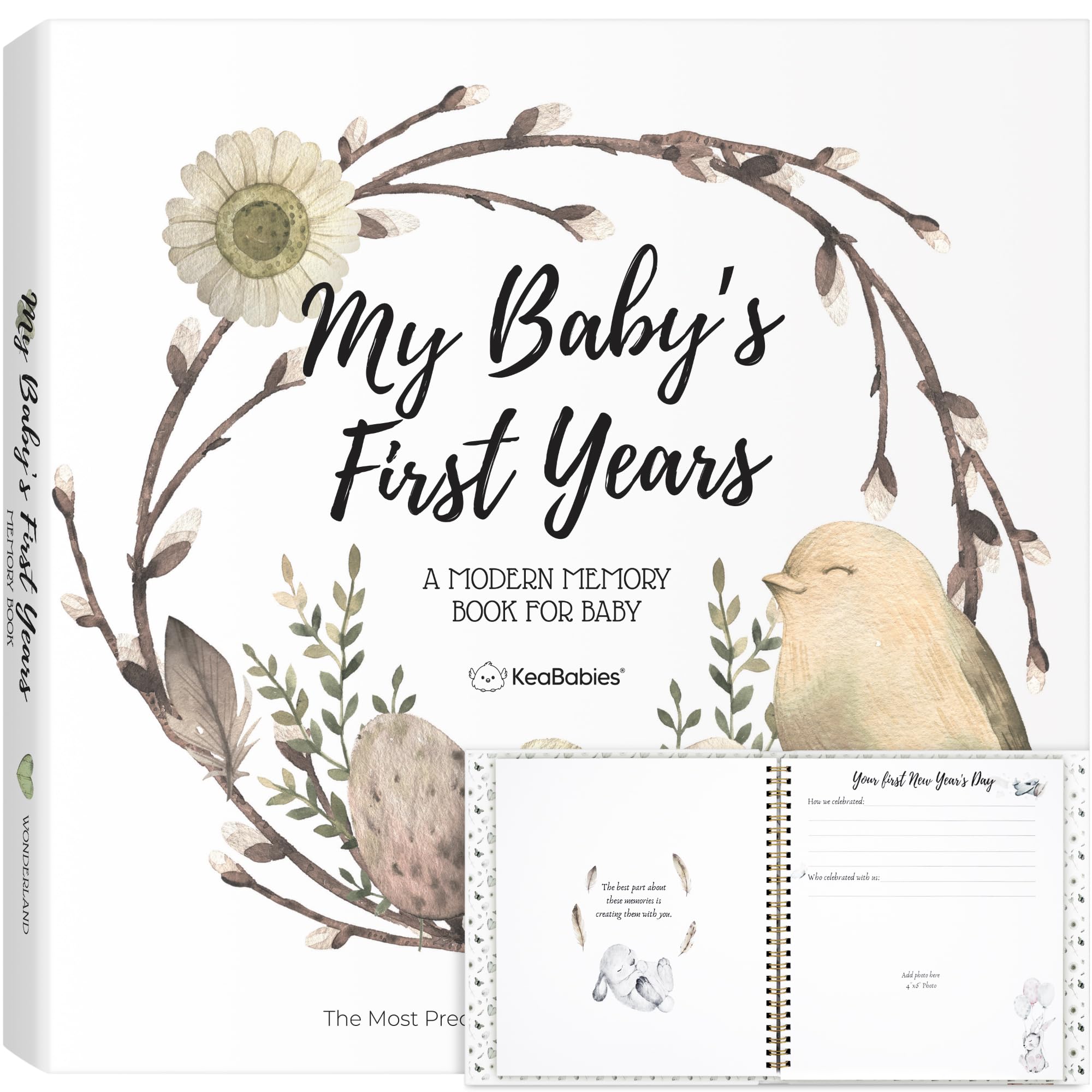 First 5 Years - Libro de recuerdos de bebé para niña, niño, 90 páginas