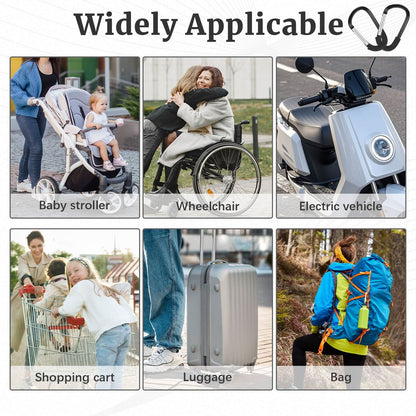 Paquete de 2 ganchos para cochecito, clip de mosquetón grande