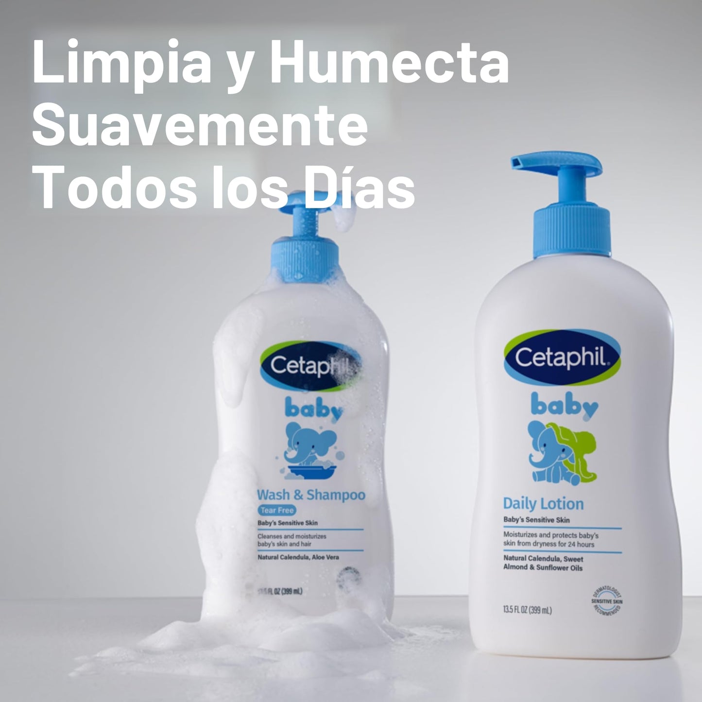 Cetaphil Champú y gel de baño para bebé con caléndula orgánica, sin lágrimas