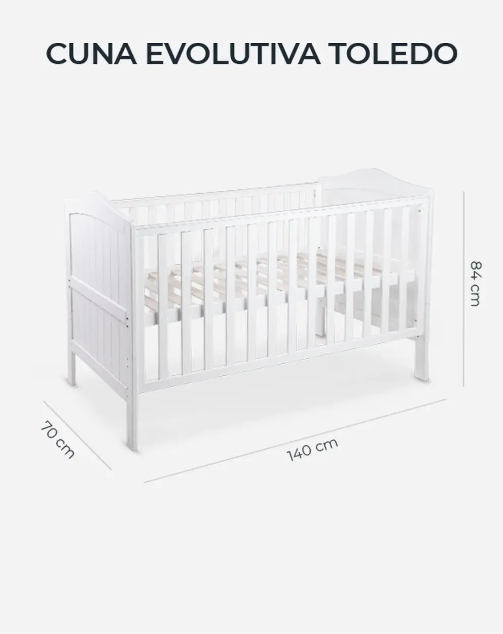 Cuna Cama de Madera Toledo 140x70