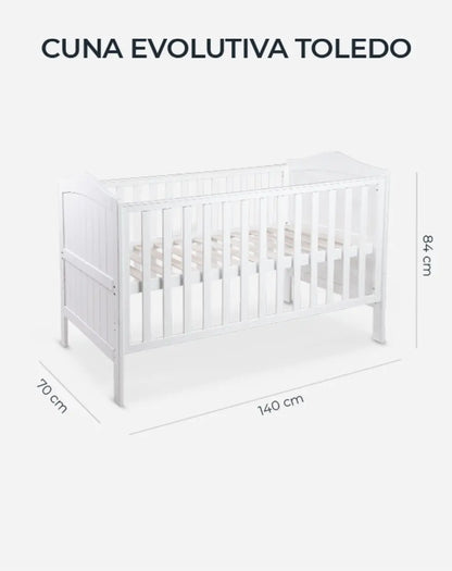 Cuna Cama de Madera Toledo 140x70