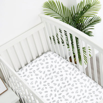 Biloban Juego de 2 sábanas para cuna pequeña, para colchones de cuna, color gris, 38 x 24 pulgadas