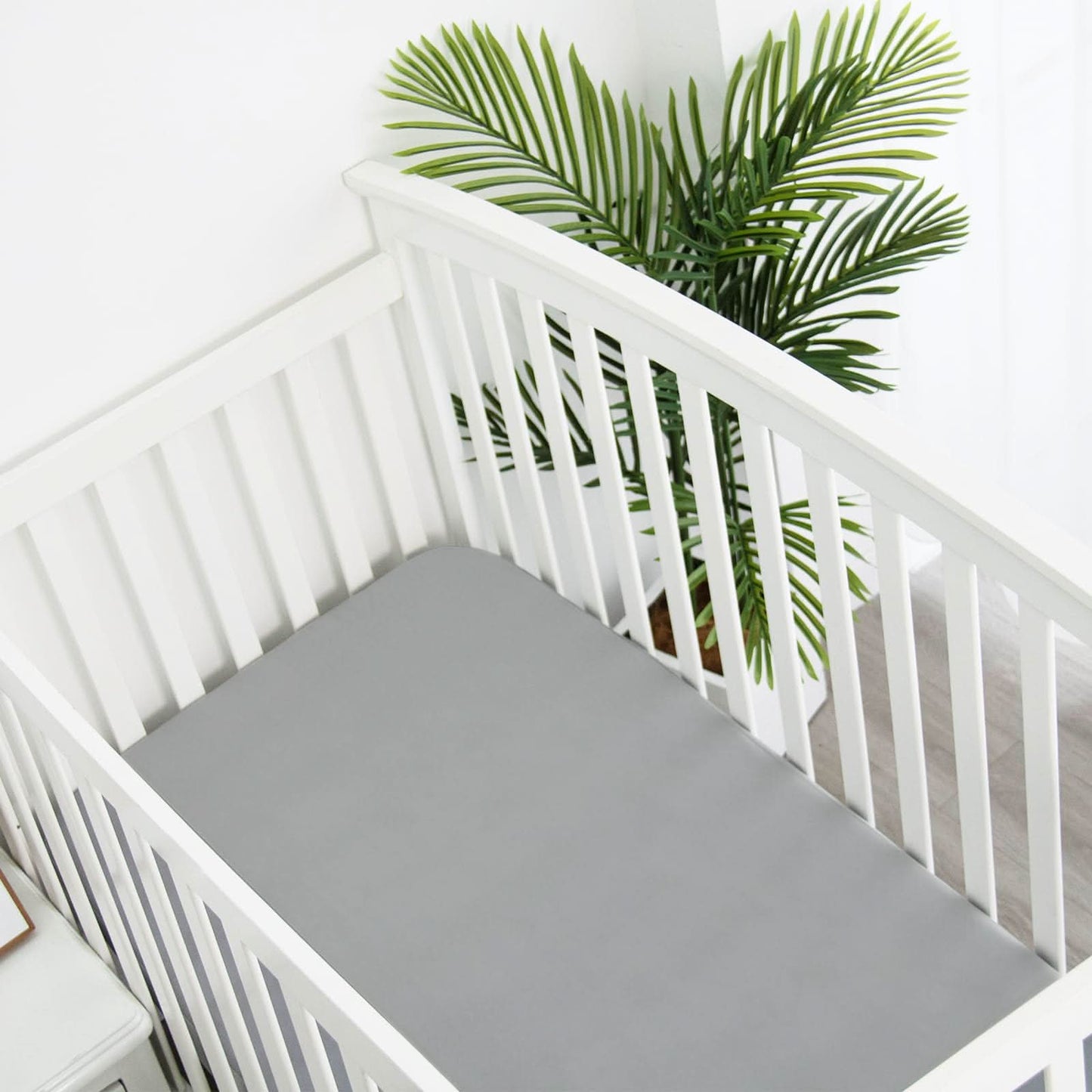 Biloban Juego de 2 sábanas para cuna pequeña, para colchones de cuna, color gris, 38 x 24 pulgadas