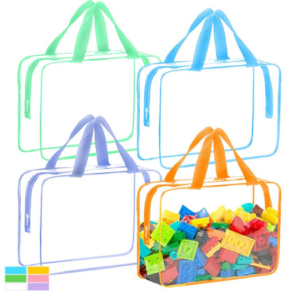 Paquete de 4 bolsas de almacenamiento de juguetes extra grandes con cremallera