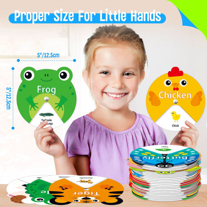 30 piezas de hilanderos de ciclo de vida, 20 animales y 10 plantas