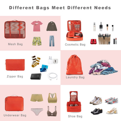 BAGAIL - Conjunto de 8 bolsas y maletines organizadores de equipaje