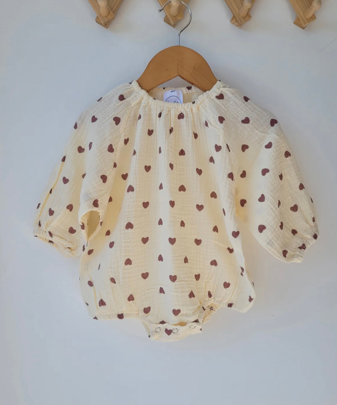 Pelele de manga larga con forma de corazón, 6-18 meses