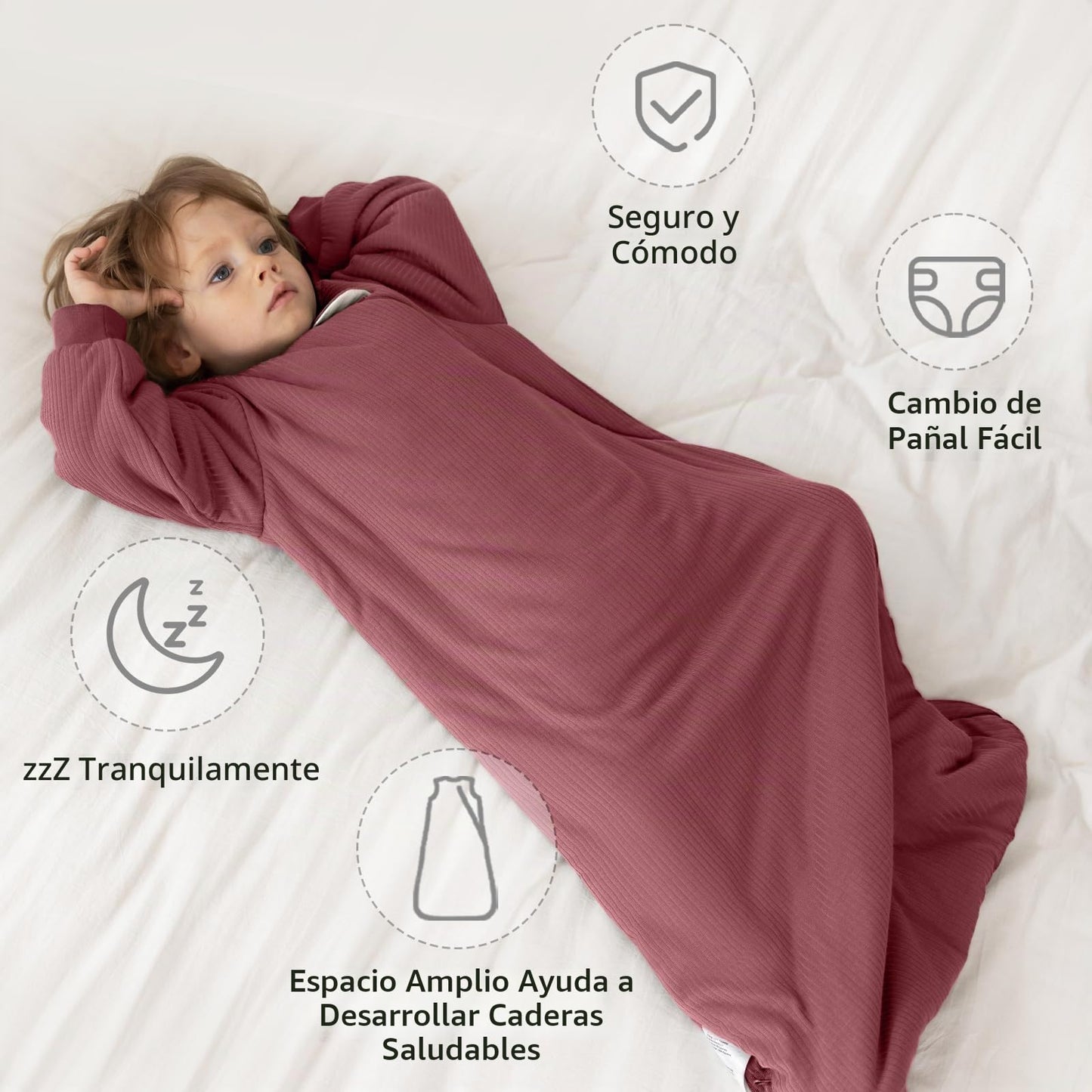BubblePanda Saco de dormir de rayón hecho de bambú, de 0 a 6 meses, 1.5tog
