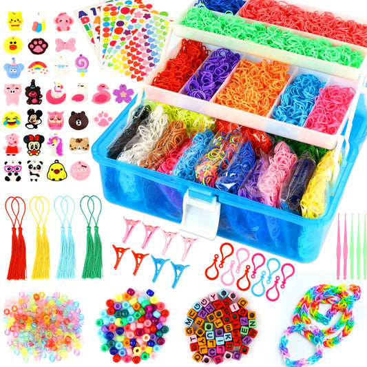 Kit de pulseras de telar de más de 17 500 piezas, 28 bandas elásticas de telar