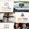 Cámara de coche para bebé para 2 niños, pantalla IPS de 7 pulgadas con doble cámara de asiento de automóvil