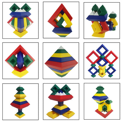 Bloques de construcción de juguetes apilables de pirámides