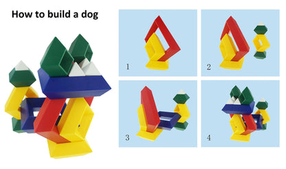 Bloques de construcción de juguetes apilables de pirámides