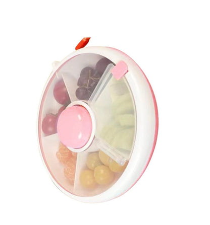 Contenedor portátil para almacenar alimentos con 5 compartimentos rosado