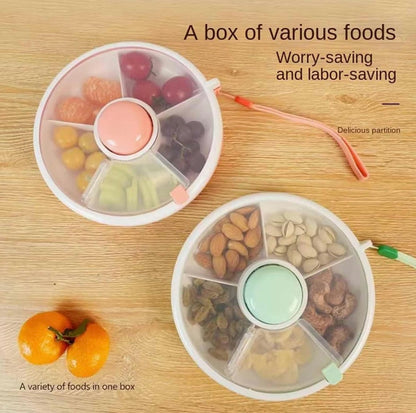 Contenedor portátil para almacenar alimentos con 5 compartimentos rosado