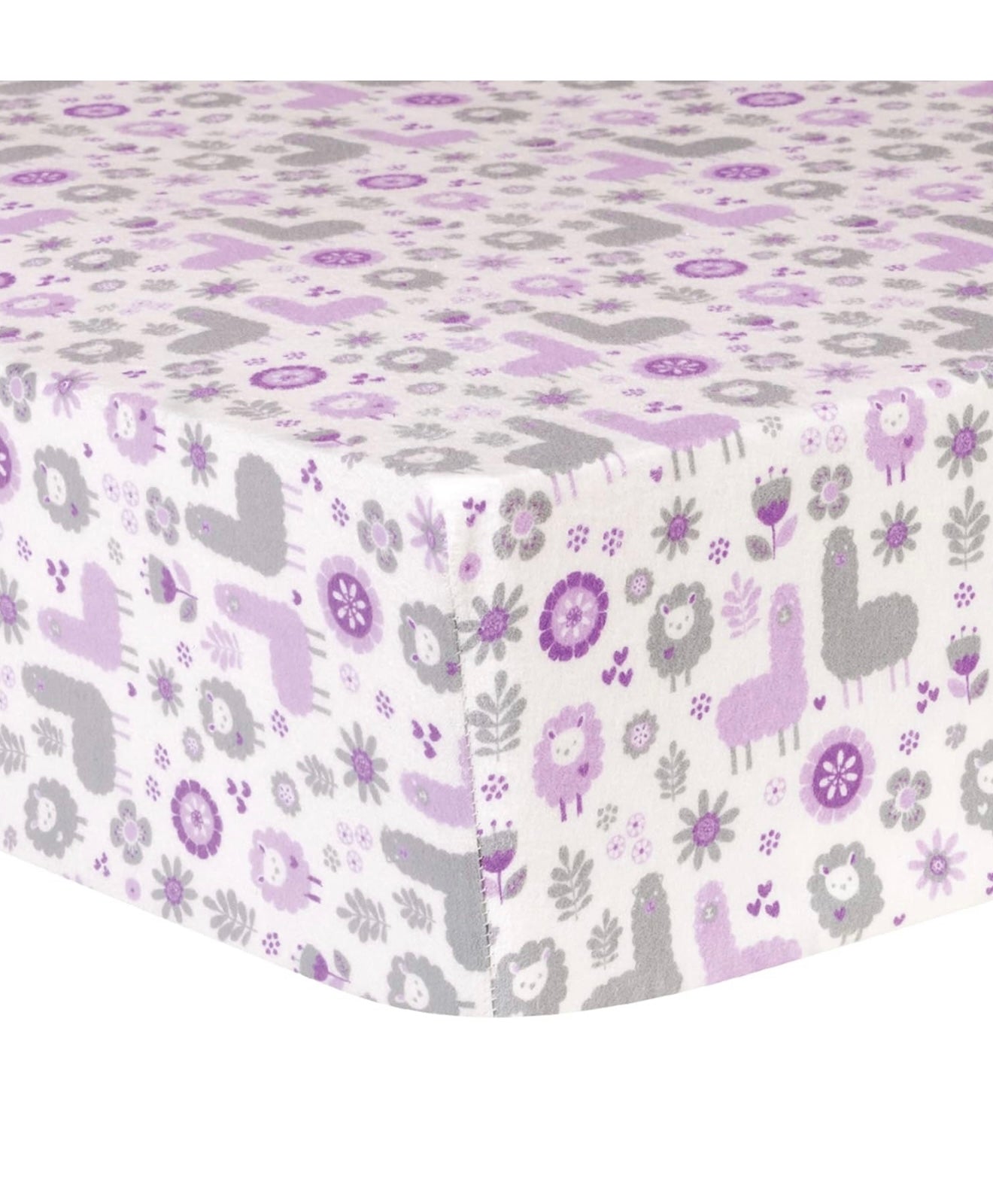 Llama Friends - Sábana bajera ajustable de franela para cuna