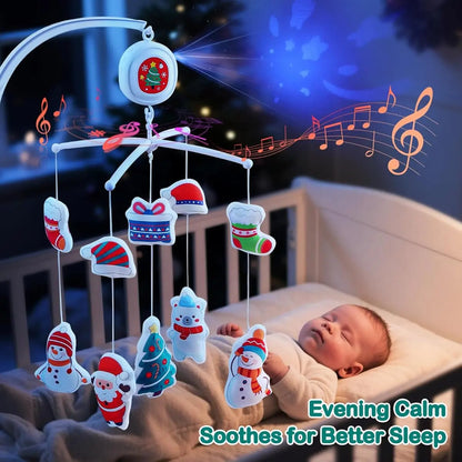 Móvil De Cuna Navideño Con Música Y Proyección Para Bebés