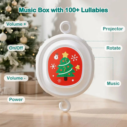 Móvil De Cuna Navideño Con Música Y Proyección Para Bebés