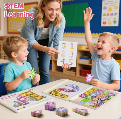 Azulejos magnéticos para niños y caja de almacenamiento de metal , 60 piezas