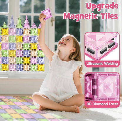 Azulejos magnéticos para niños y caja de almacenamiento de metal , 60 piezas