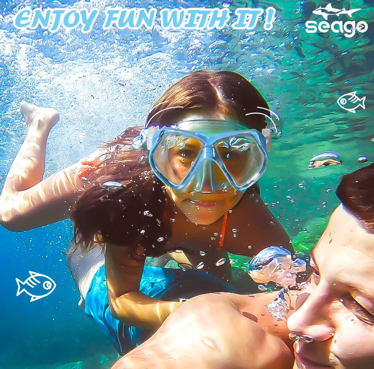Seago Gafas de natación para niños con cubierta para la nariz