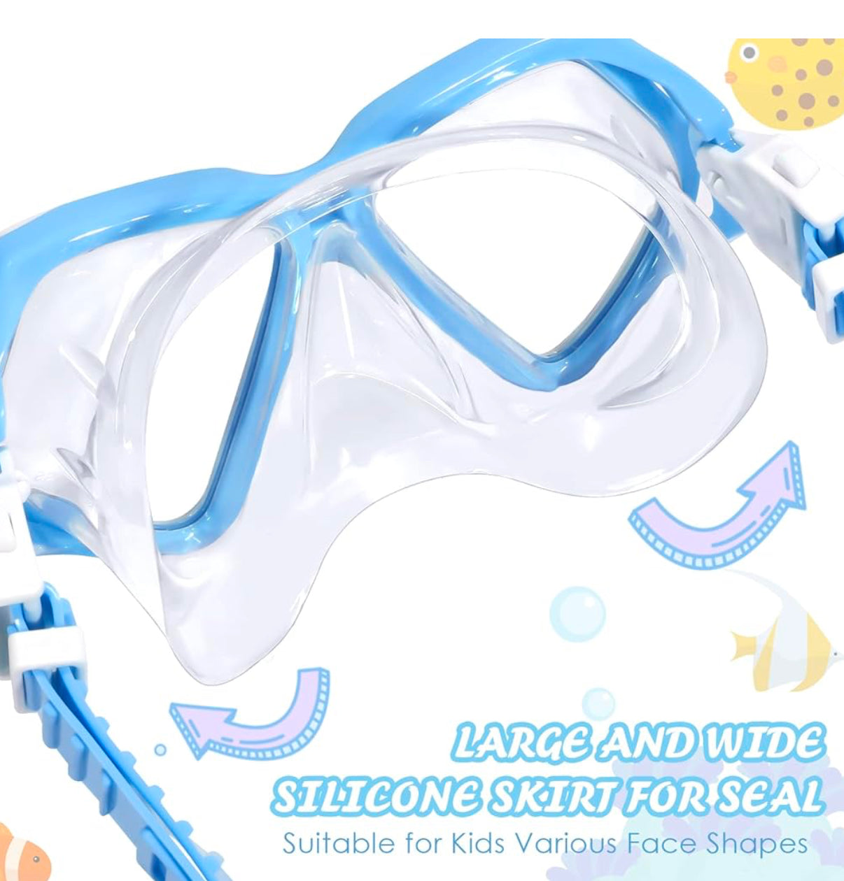 Seago Gafas de natación para niños con cubierta para la nariz