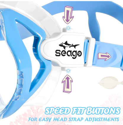 Seago Gafas de natación para niños con cubierta para la nariz