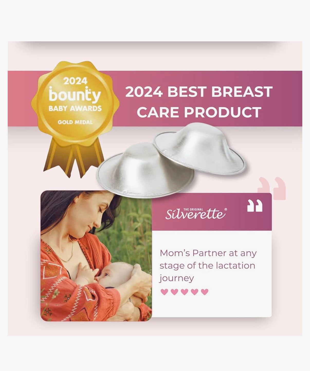 Silverette® The Original Silver Nursing Cups, Nipple Covers Small