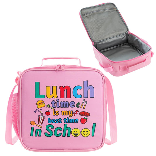 Lonchera para niñas aislada, 9.5 x 9.5 x 4 pulgadas