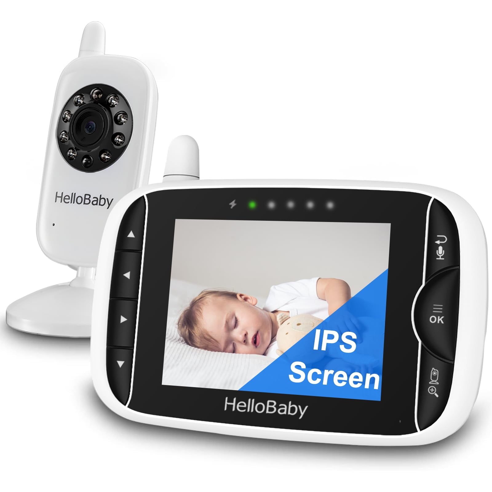 Hellobaby con vídeo con cámara y audio, pantalla LCD de 3,2 pulgadas