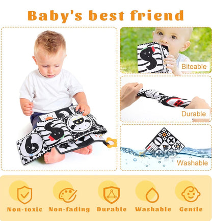 3 piezas de juguetes para bebés de alto contraste para recién nacidos