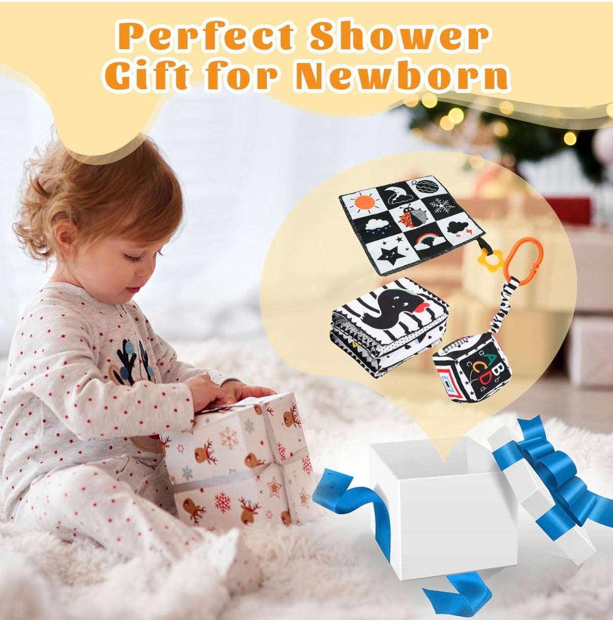 3 piezas de juguetes para bebés de alto contraste para recién nacidos