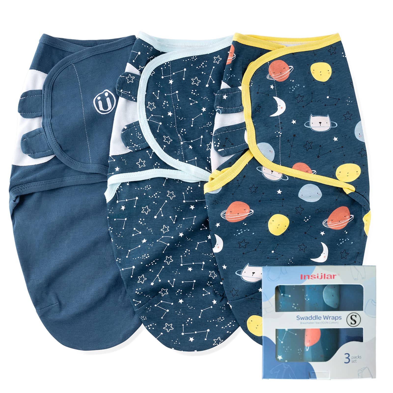 Saco de dormir de algodón suave, paquete de 3 unidades, Talla M