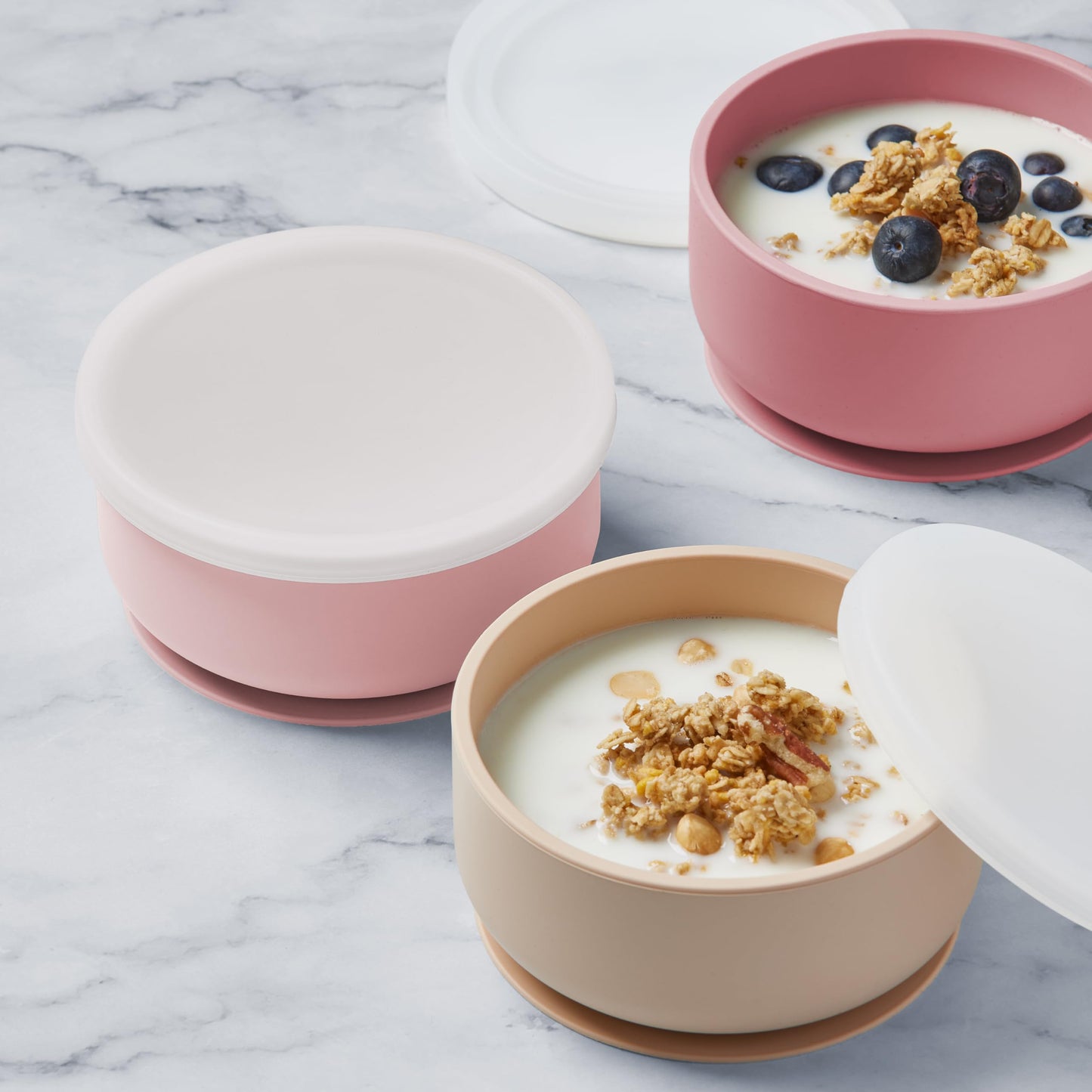 Navik Cuencos de silicona para bebés con succión | cuencos para niños pequeños