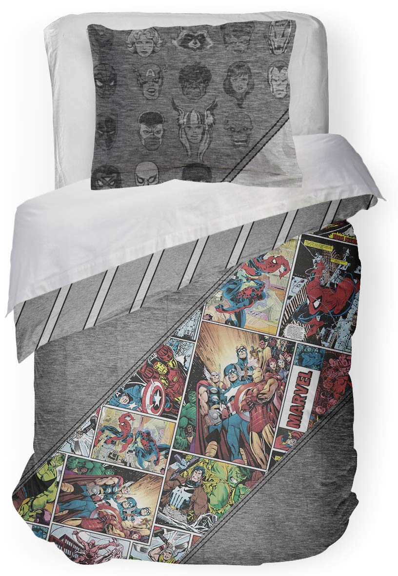 Juego de edredón y funda de almohada Marvel, tamaño Twin