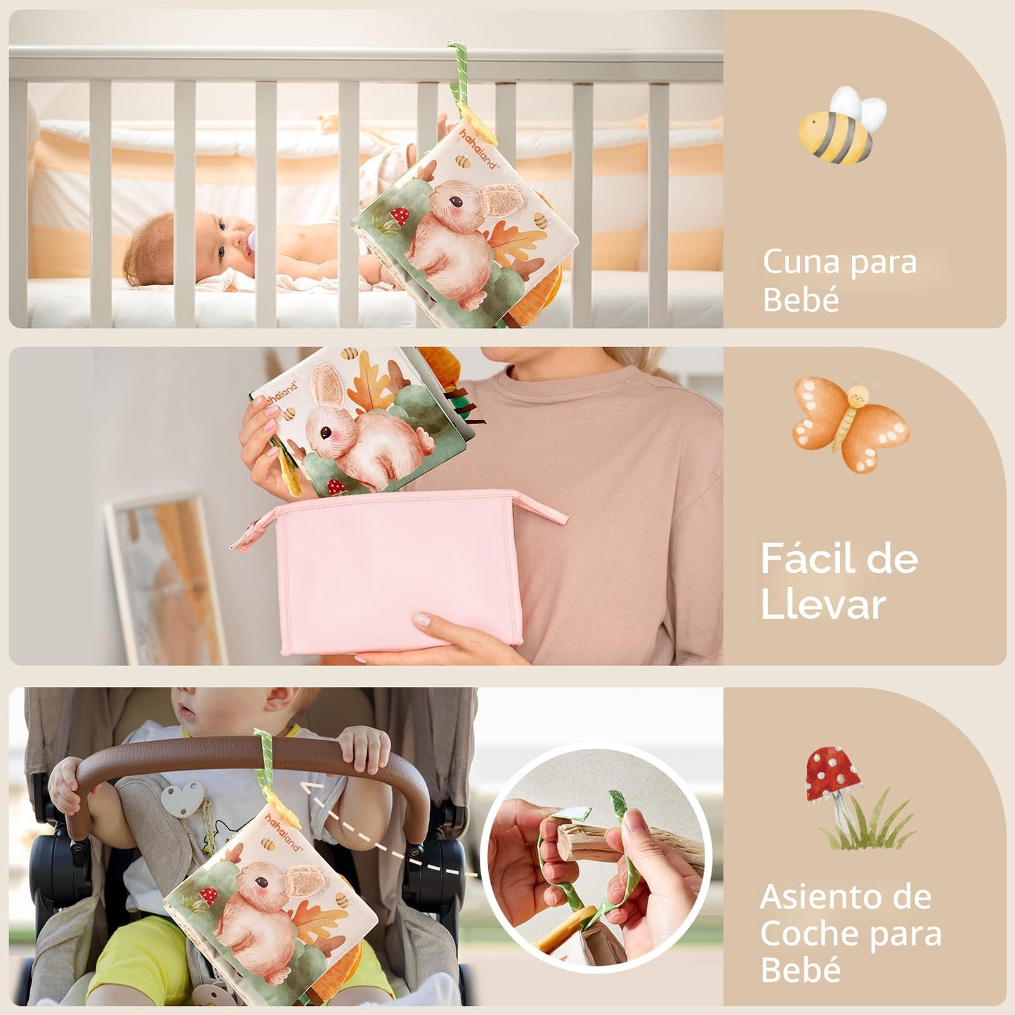 hahaland Libros para bebés de 0 a 6 meses