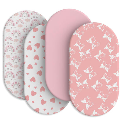 Juego de 4 sábanas de moisés para bebé niño y niña, 32 x 16 pulgadas