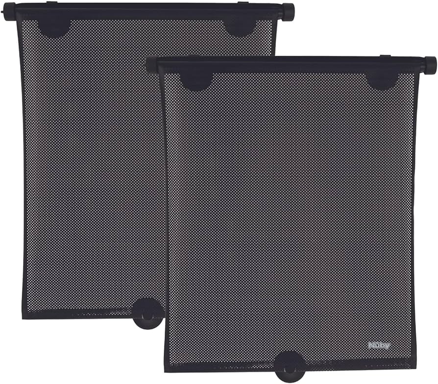Nuby Persiana de protección solar para ventana lateral de vehículo de 14 pulgadas para bebé, paquete de 2