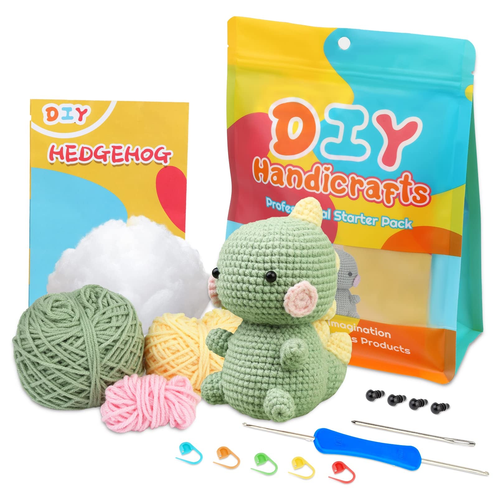 ZMAAGG Kit de Ganchillo para Principiantes dinosaurio