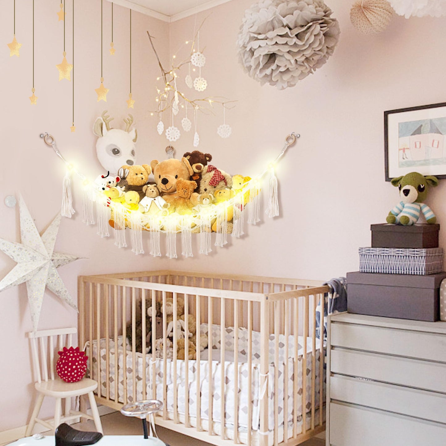 Hamaca de animales de peluche con luz LED