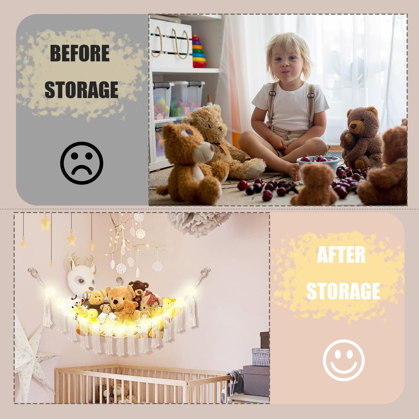 Hamaca de animales de peluche con luz LED