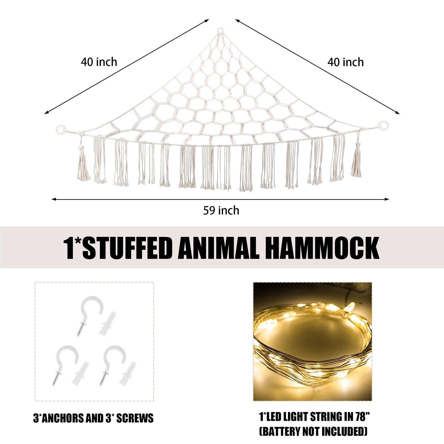 Hamaca de animales de peluche con luz LED