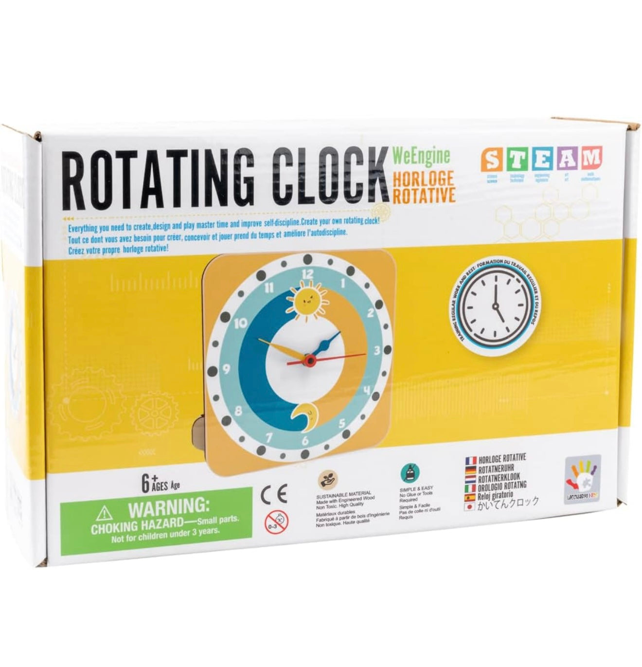 Reloj giratorio Steam Toys, kit de rompecabezas 3D