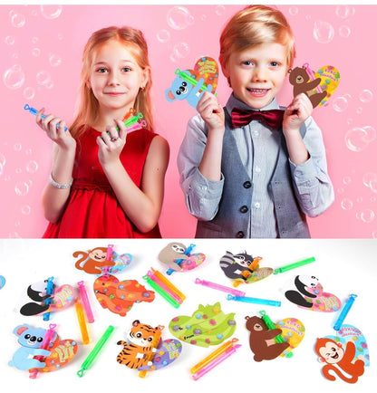 Regalos para el día de San Valentín para niños, paquete de 14 mini varitas de burbujas con tarjetas
