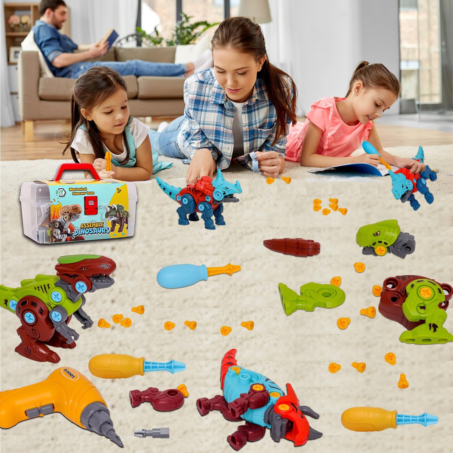 Juguetes de dinosaurio desarmables para niños
